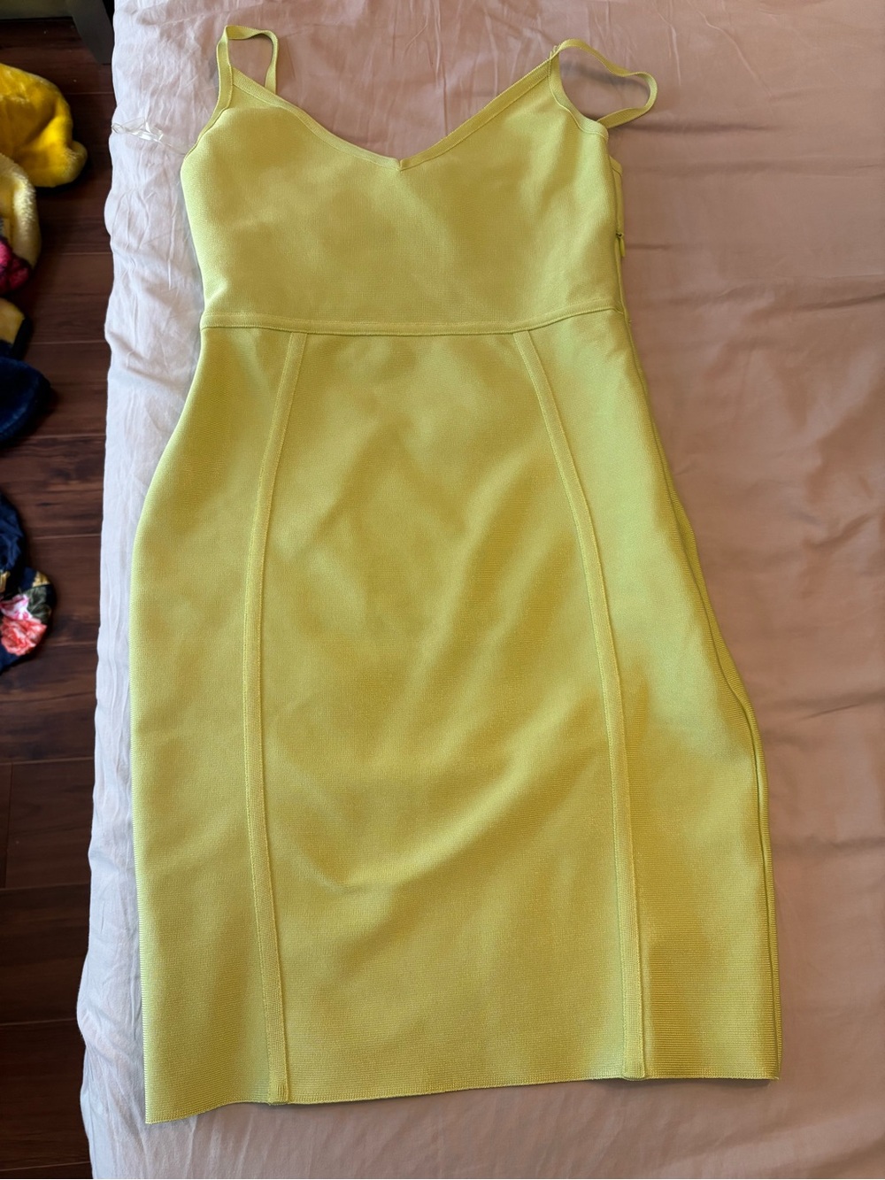 Lime green meshki Spaghetti-Strap bandage dress